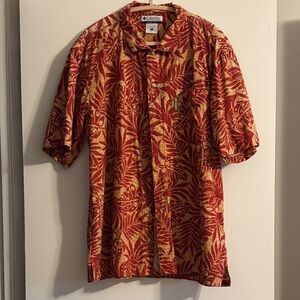 Columbia Tropical Red and Gold Shirt